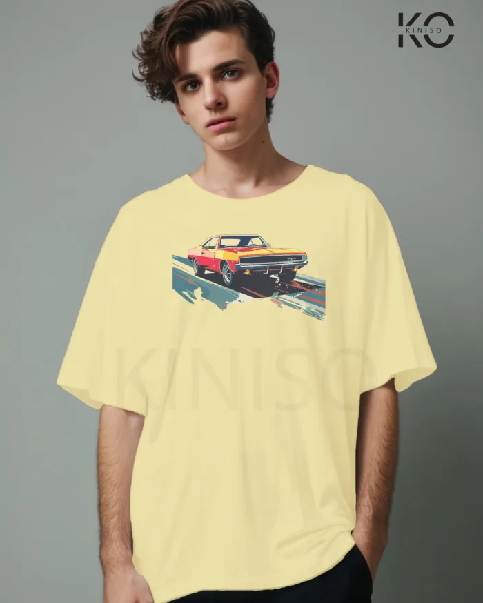 Car themed printed t-shirts with low ride design for men